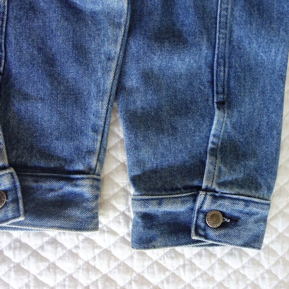 Vtg SCHAEFER OUTFITTER Heavyweight Denim Jacket w/ Leather trim Mens Large ssfis - Picture 11 of 11